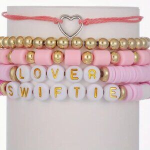 Swiftie Friendship Bracelet Adjustable Bohemian Braided Bracelet Pink Gold White